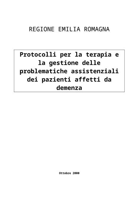 DOCX Protocolli Per La Terapia E La Gestione Delle Problematiche