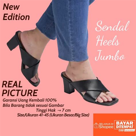 Jual Zavatu Sandal Heels Wanita Ukuran Besar Model Hak Tahu Chunky Tipe