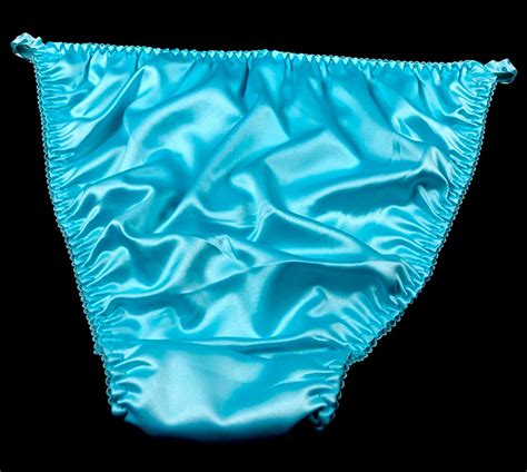 Satin String Bikini Panties Light Blue Etsy