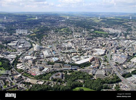 aerial view of Huddersfield town centre Stock Photo - Alamy