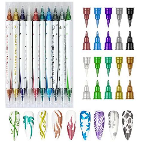 Gorvalin Colors Double Ended Nail Art Polish Pens D Metallic Nail