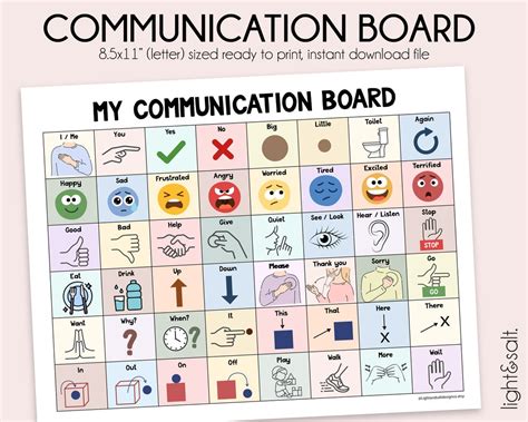 Basic Communication Board For Kids Language Board Aided Language