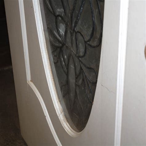 Front Door With Oval Leaded Glass Insert Ebth