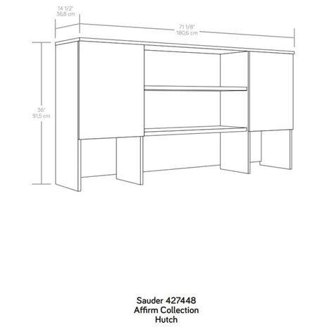 Sauder Affirm Engineered Wood X Storage Hutch In Noble Elm