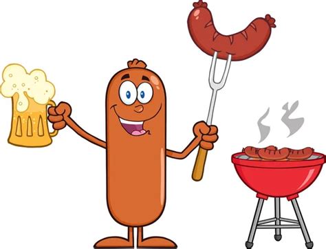 Sausage Cartoon Character ⬇ Vector Image By © Hittoon Vector Stock