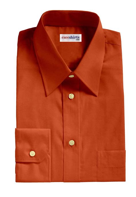 Burnt Orange Broadcloth Dress Shirts Burnt Orange Dress Shirt Orange Dress Shirt Orange