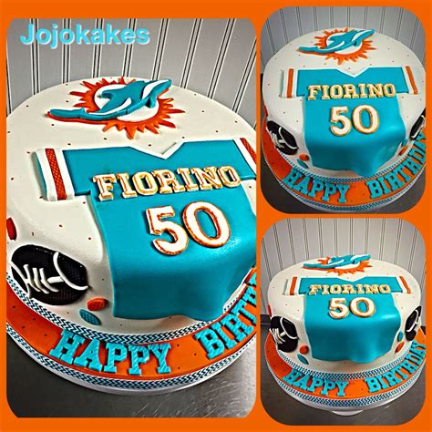 Miami Dolphins Football Fan Cake Th Twins Birthday Miami Dolphins