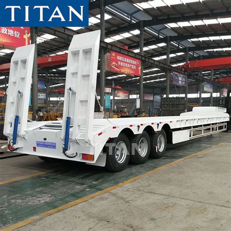 3 Axles 60tons Flatbed Low Bed Cargo Lowbed Duty Transport China Low