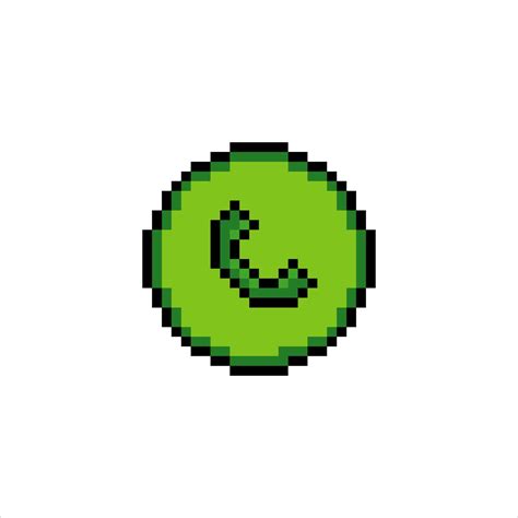 Phone Call Icon In Pixel Art Isolated On White Background 7581464