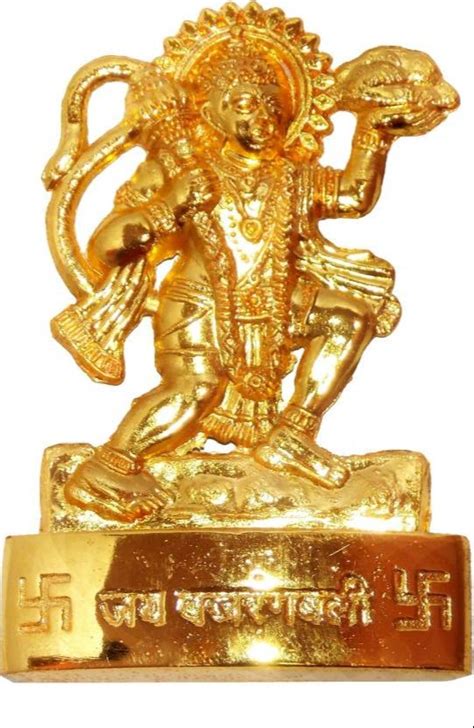 Golden Gold Plated Brass Gold Plated Lord Hanuman Ji For Worship