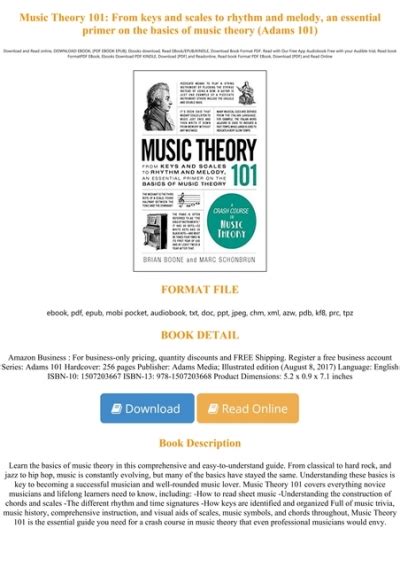 Read Pdf Music Theory 101 From Keys And Scales To Rhythm And Melody