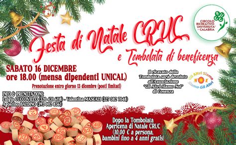 Il Natale Del CRUC E Tombolata Di Beneficenza Sabato 16 Dicembre 2023