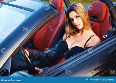 Hot Blonde In A Cabrio Car Stock Image Image Of Luxury 139413621