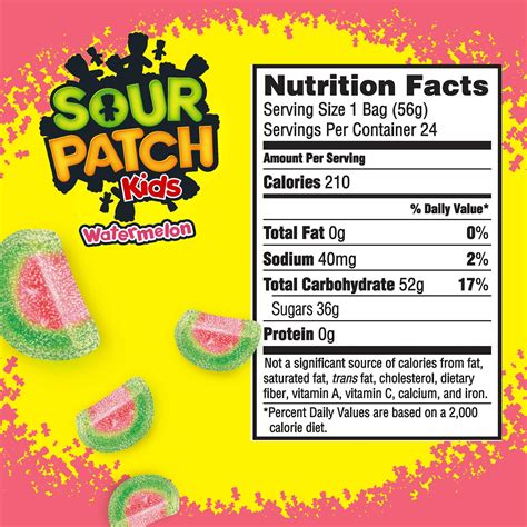 SOUR PATCH KIDS Watermelon Soft & Chewy Candy - 24 Full Size Packs ...