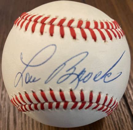 Autographed Baseball Hof Lou Brock Baseball Nostalgia