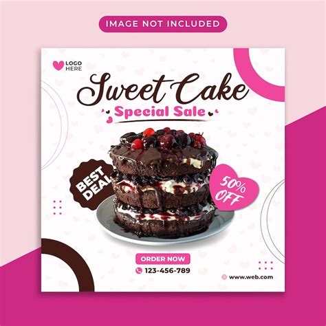 Premium Vector Sweet Cake Food Menu Social Media Banner Post Template