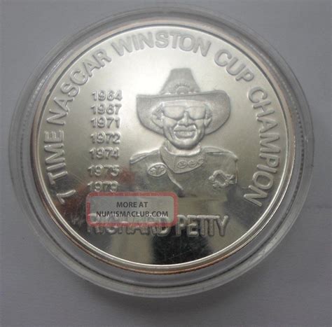 Richard Petty Nascar 7 Time Champion 1 Oz 999 Silver Art Round Limited