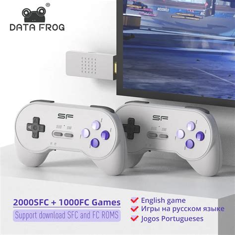 Data Frog USB Wireless Handheld TV Video Console Build In 3000 Games