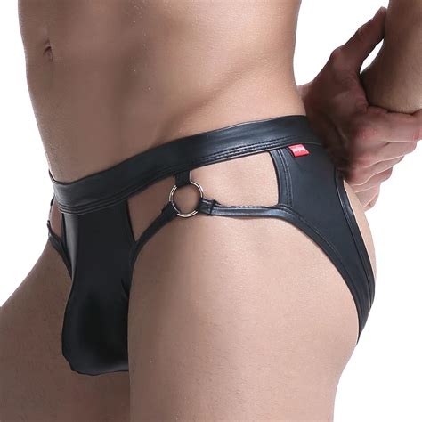 Gay Men Underwear Jockstrap Mens Thongs And G Strings Pu Leather Sexy