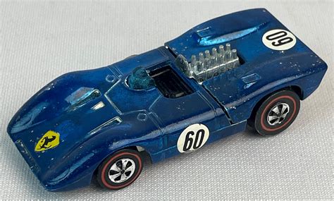 Lot Vintage 1970 Mattel Hot Wheels Redline Hk Blue Ferrari 312p