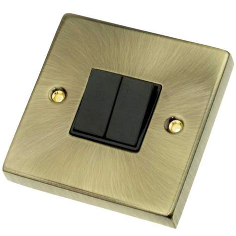 Scolmore Click Deco A Gang Way Switch Black Insert Antique Brass