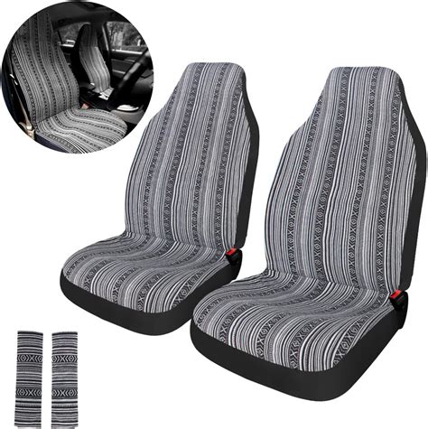 Copap Universal Stripe Colorful 4pc Front Seat Covers Baja Bucket Seat Cover Black