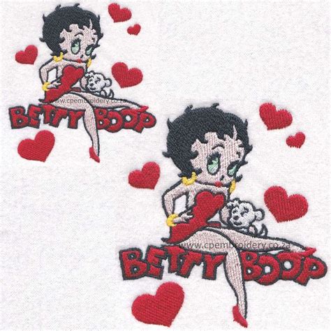 Betty Boop Sitting With Hearts Embroidery Design For Machines Etsy Machine Embroidery