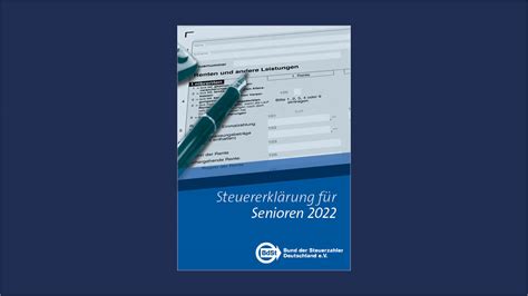 Steuererkl Rung F R Senioren Bund Der Steuerzahler E V