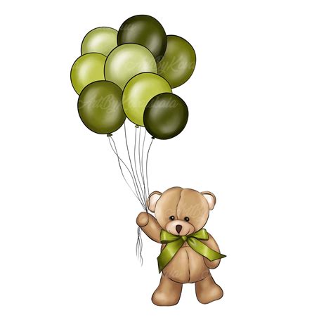 Teddy Bear Clipart Png Baby Shower Clipart Digital Download Etsy