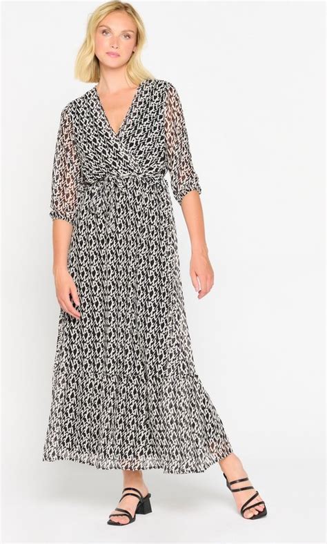 Lolaliza Maxi Jurk Met Grafische Print Zwart Maat Bol