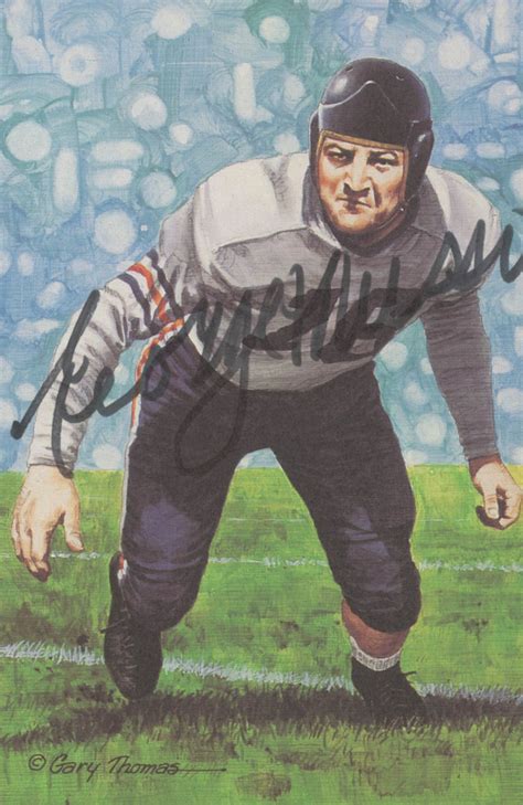 George Musso Signed 1991 Le Bears 4x6 Pro Football Hall Of Fame Art Collection Card Jsa Coa