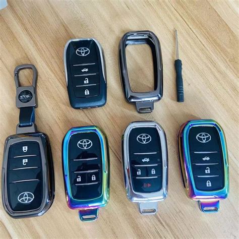 Set Car Modified Key Shell Alloy Protective Cover For Toyota