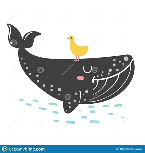 Ballena linda del garabato ilustración del vector Ilustración de