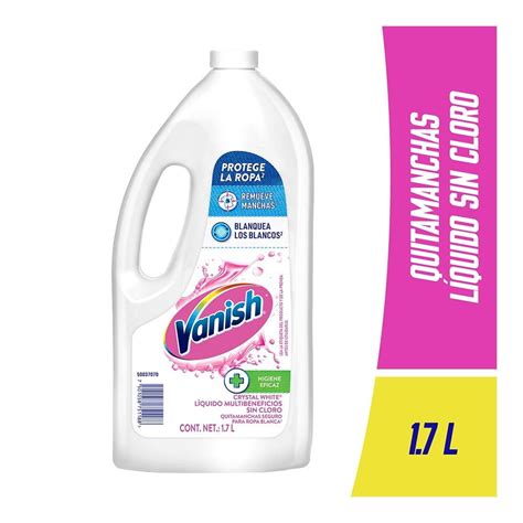 Quitamanchas Vanish Crystal White líquido para ropa blanca 1 7 l