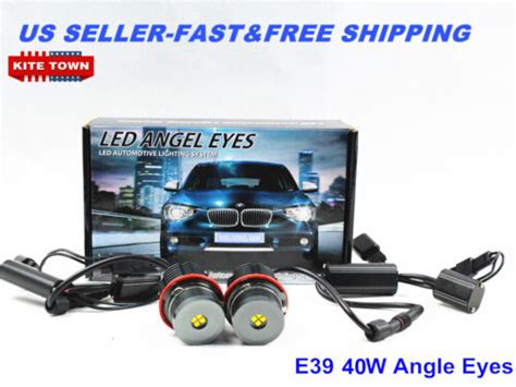 High P E Free CREE BMW E39 E60 10W LED A Eyes Halo Ring L B