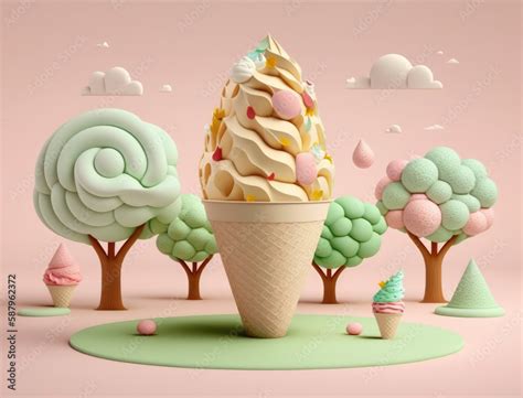 Ice Cream Ice Cream Land Large Soft Ice Cream Fairy Tale Spring