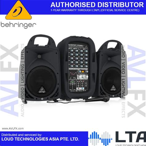 Behringer Europort Ppa Bt W Channel Portable Pa System With