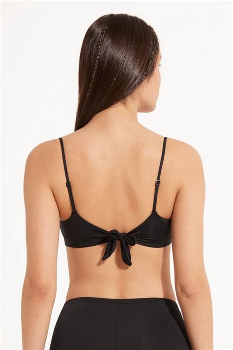 Top de bikini de microfibra reciclada con relleno extraíble Bikini sin mangas Mujer