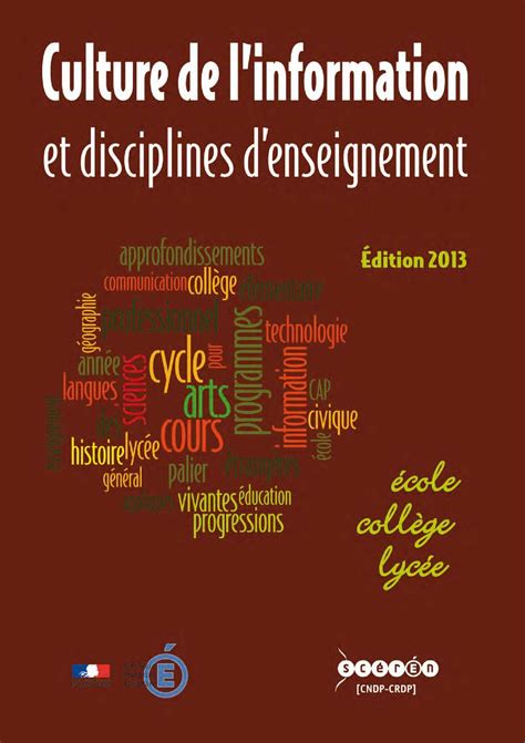 Culture De L Information Et Disciplines D Enseignement Dition