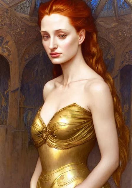 Sansa Angeline Jolie Gessica Chastain In Gold Stable Diffusion OpenArt