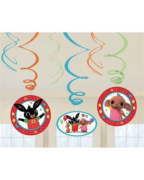 Bing Hanging Swirls Decorations 6pk Party Delights