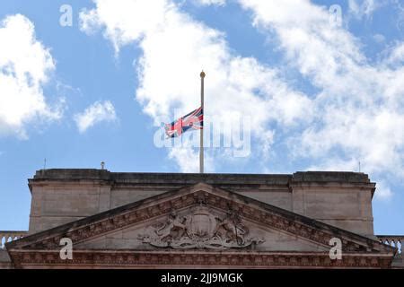 London Uk April Buckingham Palace Union Flag Flying At