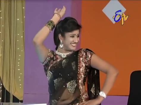 Sravani Hot Navel Show In Saree Television Serial Actress