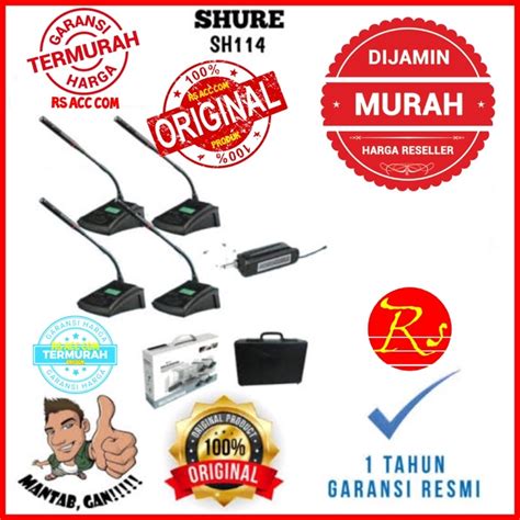 Jual Mic Meja Wireless 4 Unit SHURE SH 114 Professional Conference