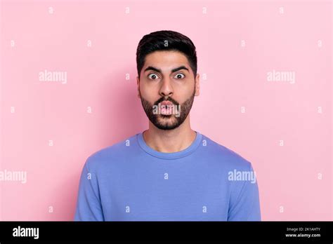 Photo Of Shocked Person Stupor Confused Pouted Lips Cant Believe Isolated On Pink Color