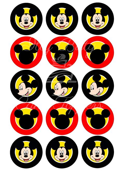 Mickey Mouse Head Edible Cupcake Toppers Itty Bitty Cake Toppers