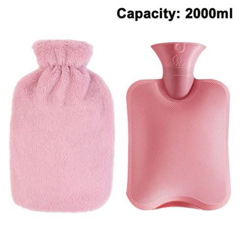 Hot Water Bottle With Soft Plush Cover 2l Classic Hot Water Bag For