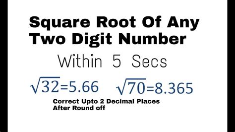 Square Root Of Any Two Digit Number Within 5 Secs I Maths Trick I