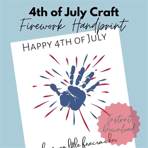 4th Of July Handprint Craft July The Fourth Diy Craft Firecracker