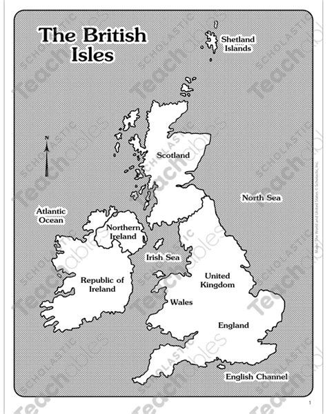 British Isles Labeled Map Ashlan Ninnetta